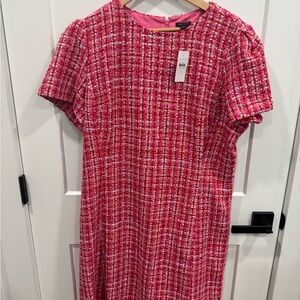 Ann Taylor Pink Tweed Mini Dress